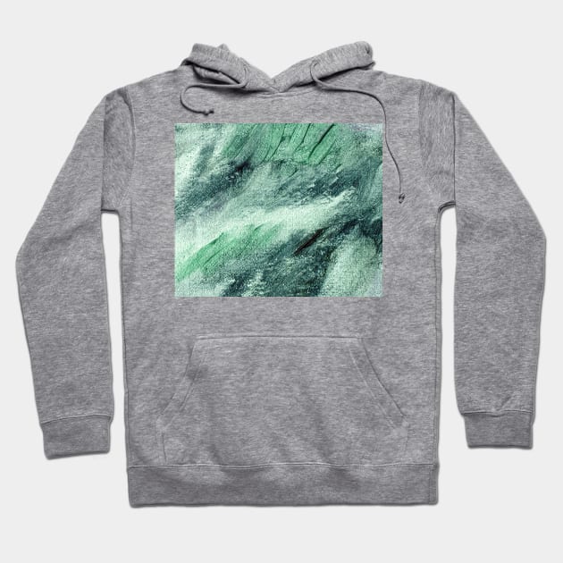 Abstract Oil Painting Emerald Green 11c1 Hoodie by Go Abstract Art